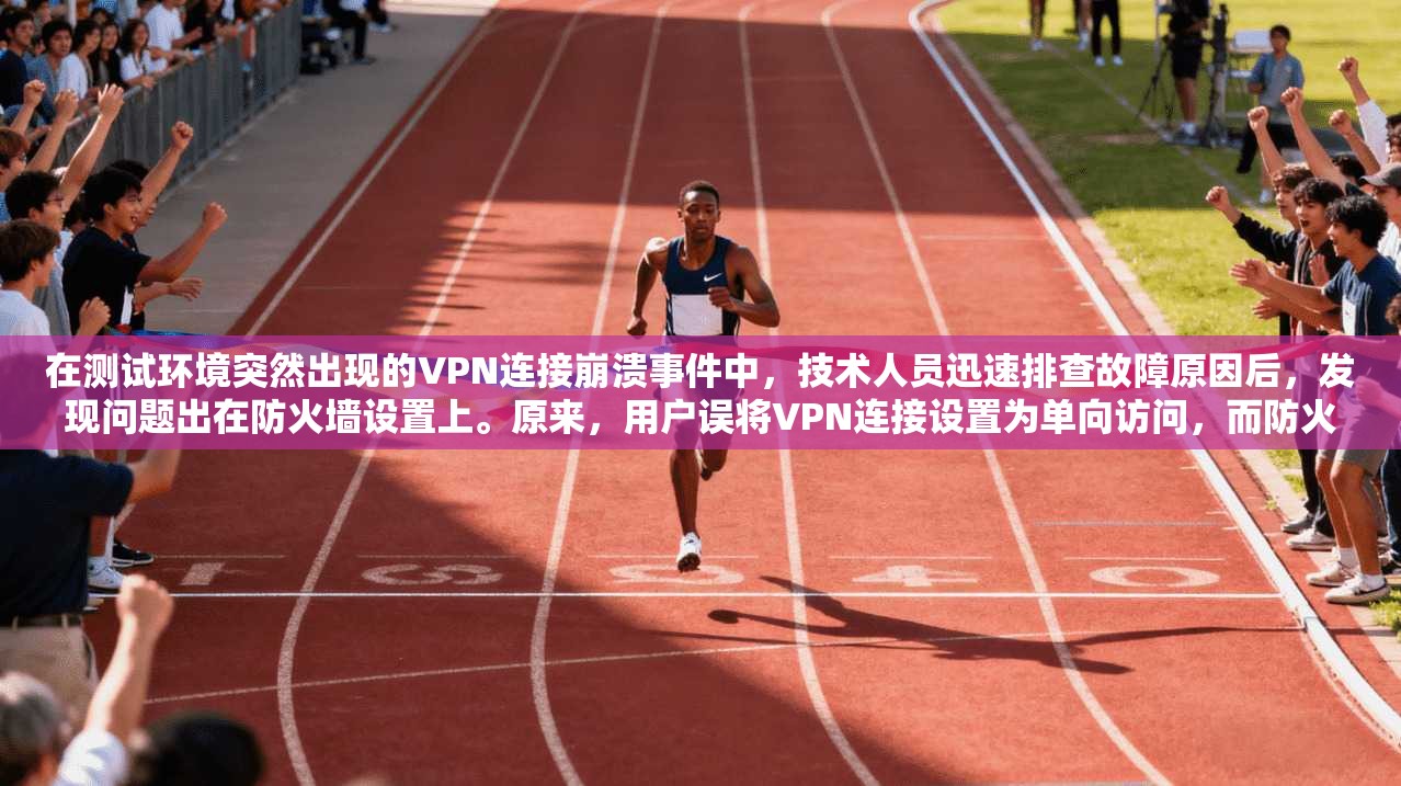 在测试环境突然出现的VPN连接崩溃事件中，技术人员迅速排查故障原因后，发现问题出在防火墙设置上。原来，用户误将VPN连接设置为单向访问，而防火墙并未正确识别该流量为VPN，导致网络异常连接
